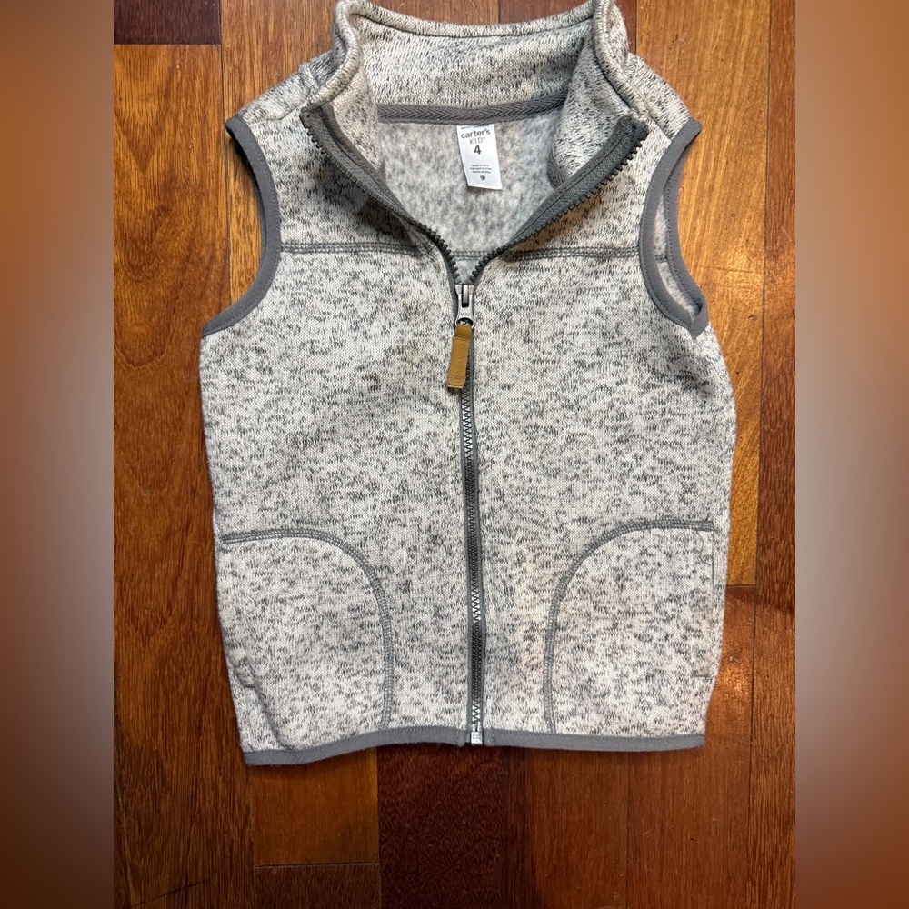 Carter's Heather Gray Zip-Up Vest